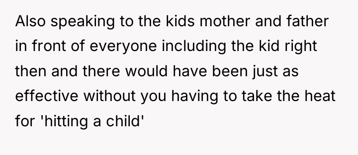 Also speaking to the kids mother and father in front...