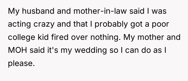 My husband and mother-in-law said I was acting crazy and...