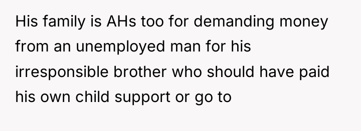 His family is AHs too for demanding money from an...