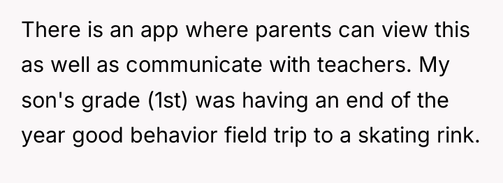 There is an app where parents can view this as...