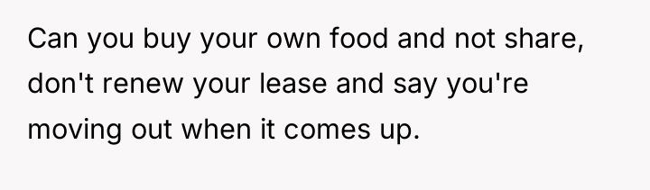 Can you buy your own food and not share, don't...