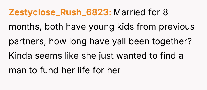 Zestyclose_Rush_6823 Married for 8 months, both have young kids from...