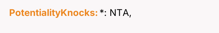 PotentialityKnocks *: NTA,