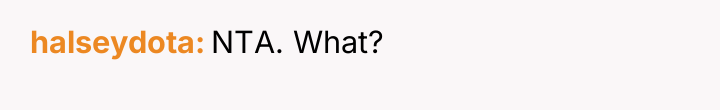 halseydota NTA. What?
