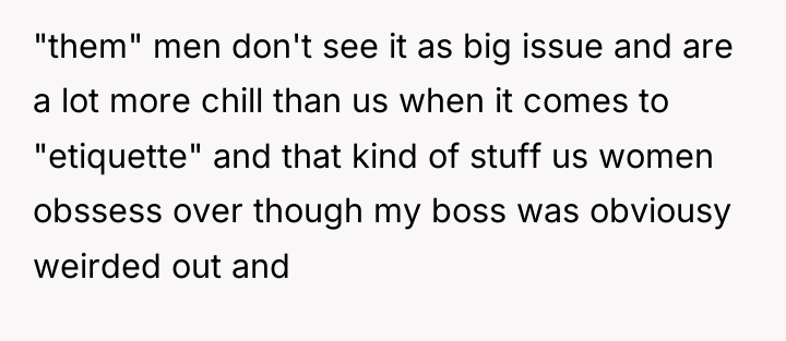 "them" men don't see it as big issue and are...