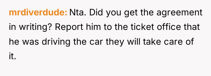mrdiverdude Nta. Did you get the agreement in writing? Report...