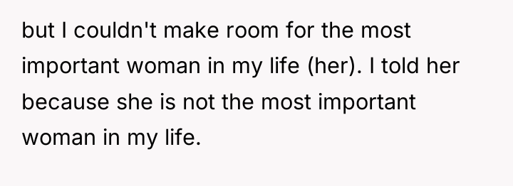 but I couldn't make room for the most important woman...
