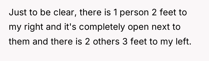 Just to be clear, there is 1 person 2 feet...