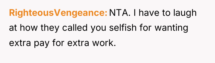 RighteousVengeance NTA. I have to laugh at how they called...