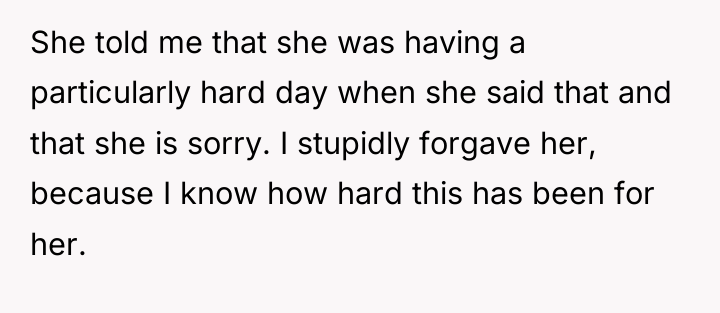 She told me that she was having a particularly hard...