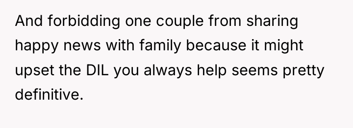 And forbidding one couple from sharing happy news with family...