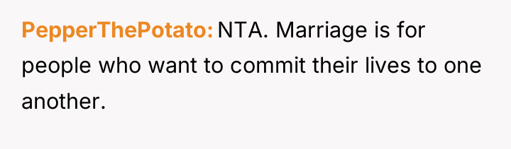 PepperThePotato NTA. Marriage is for people who want to commit...