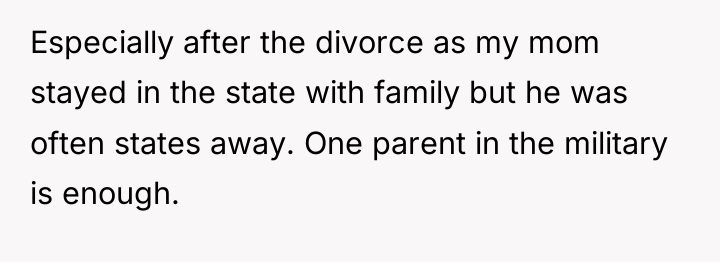 Especially after the divorce as my mom stayed in the...