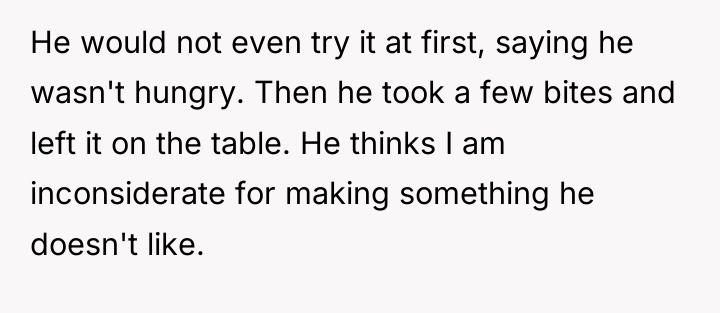 He would not even try it at first, saying he...