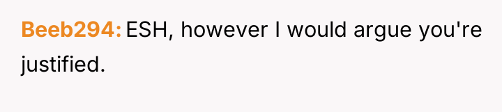 Beeb294 ESH, however I would argue you're justified.