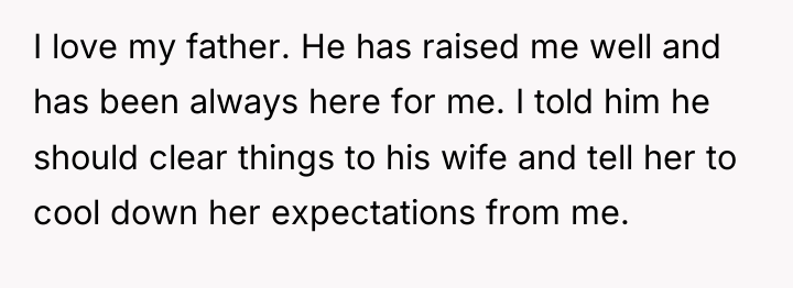 I love my father. He has raised me well and...