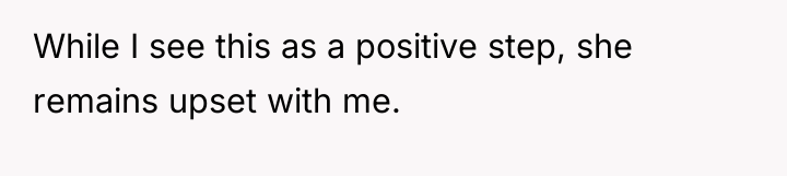 While I see this as a positive step, she remains...