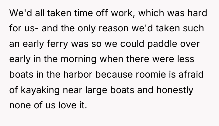 We'd all taken time off work, which was hard for...