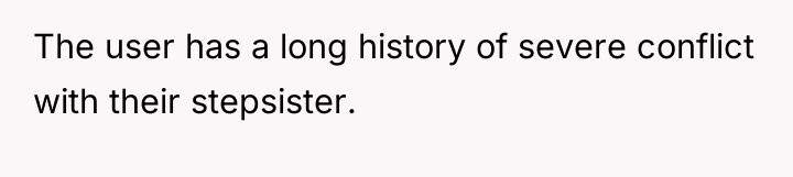 The user has a long history of severe conflict with...