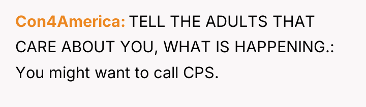 Con4America TELL THE ADULTS THAT CARE ABOUT YOU, WHAT IS...