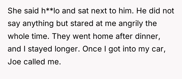 She said h**lo and sat next to him. He did...
