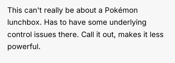 This can't really be about a Pokémon lunchbox. Has to...