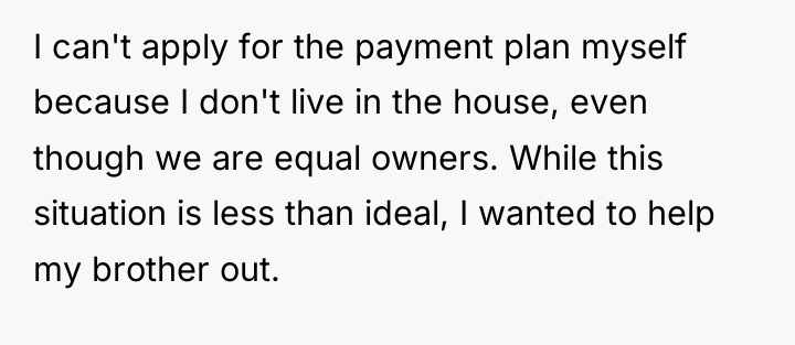 I can't apply for the payment plan myself because I...
