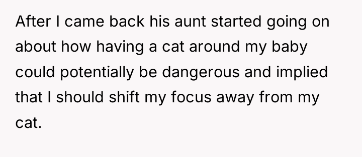 After I came back his aunt started going on about...