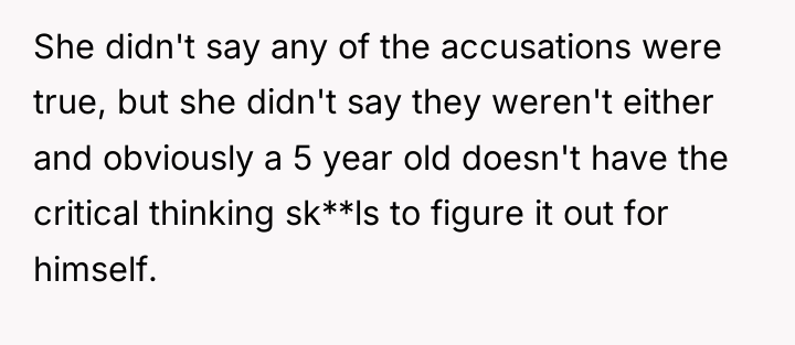 She didn't say any of the accusations were true, but...