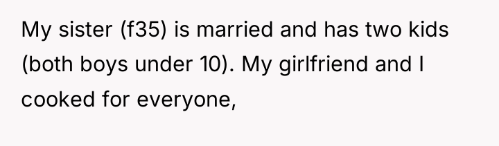 My sister (f35) is married and has two kids (both...