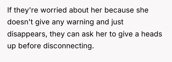 If they're worried about her because she doesn't give any...