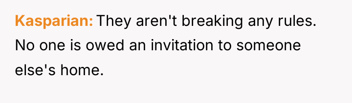 Kasparian They aren't breaking any rules. No one is owed...