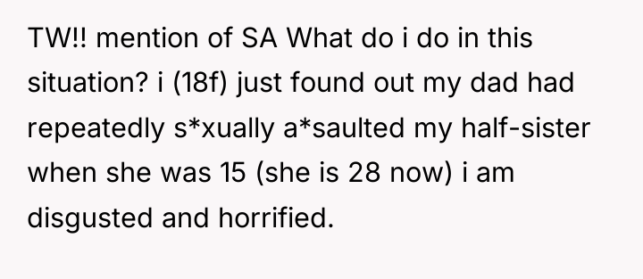 TW!! mention of SA What do i do in this...