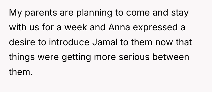 My parents are planning to come and stay with us...