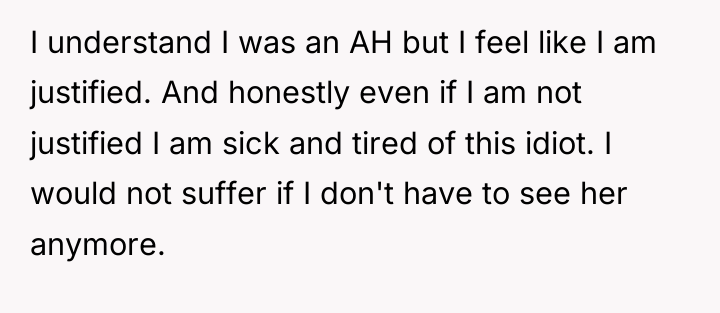I understand I was an AH but I feel like...