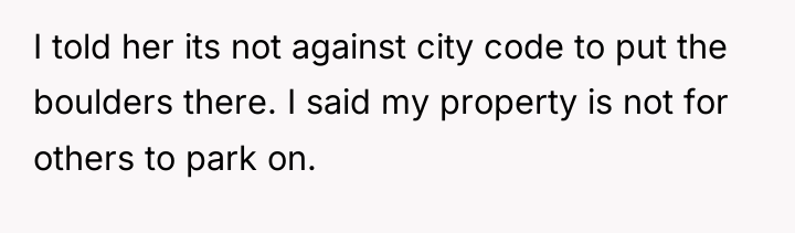 I told her its not against city code to put...