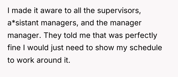I made it aware to all the supervisors, a*sistant managers,...