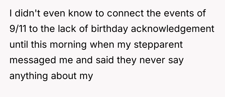 I didn't even know to connect the events of 9/11...