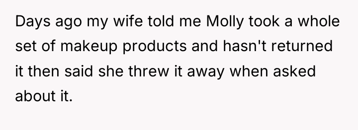Days ago my wife told me Molly took a whole...