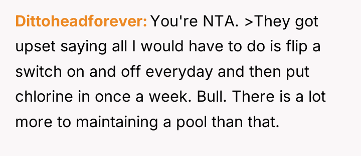 Dittoheadforever You're NTA. >They got upset saying all I would...