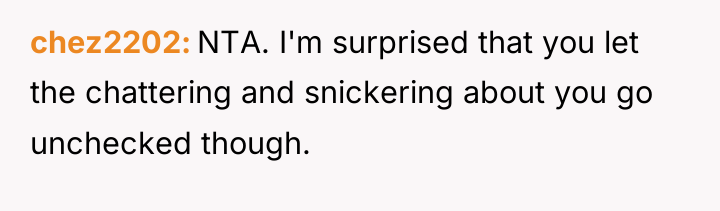 chez2202 NTA. I'm surprised that you let the chattering and...