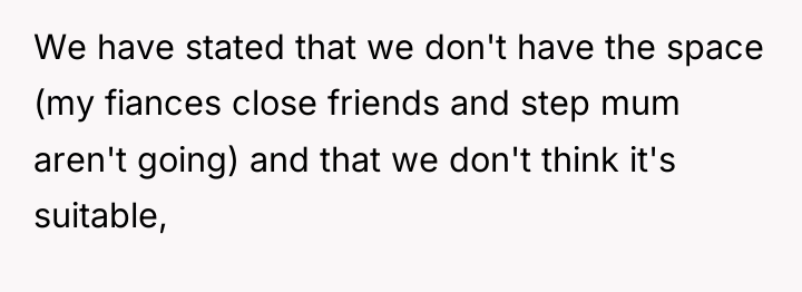 We have stated that we don't have the space (my...