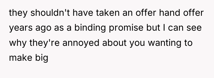 they shouldn't have taken an offer hand offer years ago...