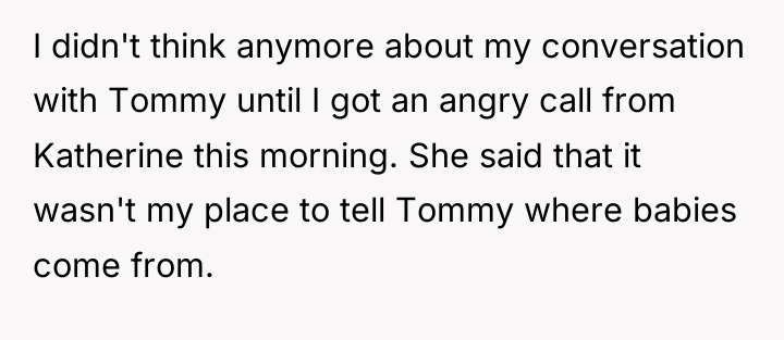 I didn't think anymore about my conversation with Tommy until...