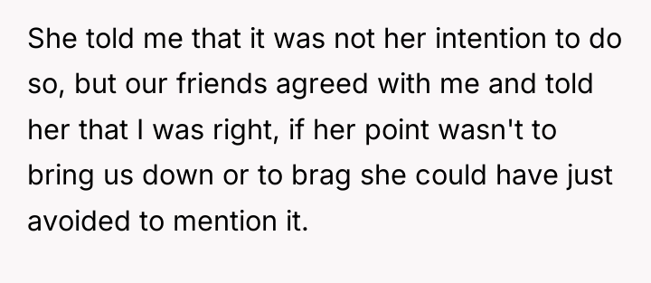 She told me that it was not her intention to...