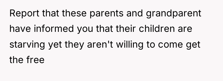 Report that these parents and grandparent have informed you that...
