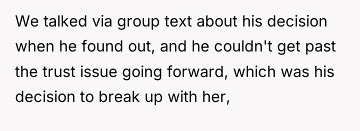 We talked via group text about his decision when he...