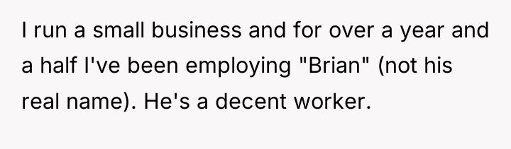 I run a small business and for over a year...