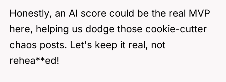 Honestly, an AI score could be the real MVP here,...