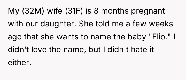 My (32M) wife (31F) is 8 months pregnant with our...
